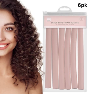 6 Stck. Flexible gebogene Schaum Haarrollen Lockiges Haar Styling Wellen Locken - Bild 1 von 12