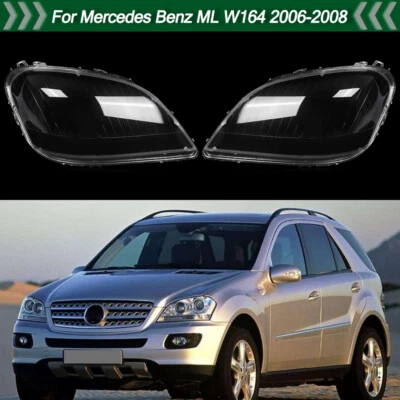 Left Right Headlight Lens Covers Fit For Mercedes Benz W164 ML350 ML63 2006-2008 Foto 1 de 4