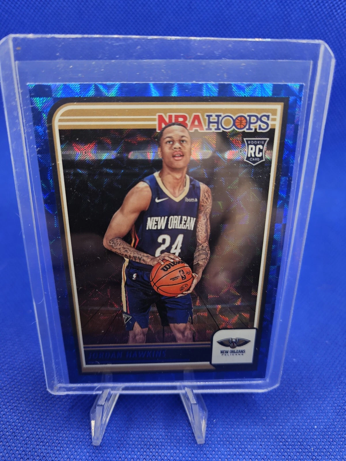 JORDAN HAWKINS - 2023-24 Panini NBA Hoops ROOKIE ASIA HYPER BLUE #269 Pelicans