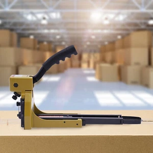 Adjustable 50Pcs 12*3.15*10.5in Yellow/ Black Iron Manual Carton Closing Stapler - Picture 1 of 23