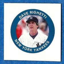 1984 Fun Foods Proof DAVE RIGHETTI (New York Yankees) ex-mt