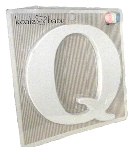 Letter Q Nursery Uppercase Koala Baby White Wall Decor Ribbon Family Kids NEW - Picture 1 of 4