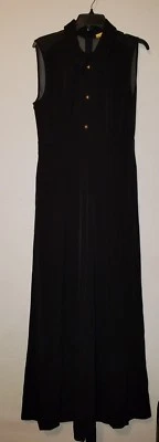 Nuevo con etiquetas Mono Catherine Malandrino Pierna Ancha con Botones Dorados en Negro Talla 8  Foto 1 de 3