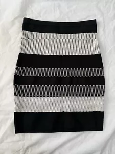 Alexander Wang Stripe Pencil Mini Skirt Stretch Black White S Urban Cool Street - Picture 1 of 7