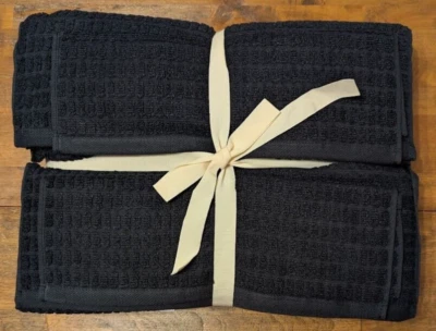 SONOMA PRODUCTS FOR LIFE ULTIMATE TEXTURA REJILLA 6 PIEZAS TOALLAS BAÑO LAVADO DE MANOS Negro Foto 1 de 4