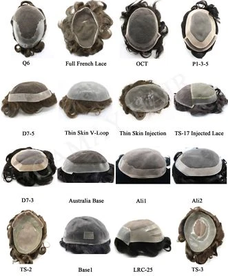 Custom Men Toupee Human Hairpiece Customized Replacement System Wig for Men - Image 1 of 4