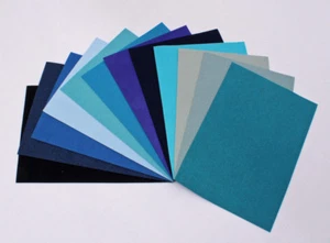 Ultrasuede® ST (Soft) Assorted 6 Piece Blue Aqua Blues 5"x 7" pieces (U007.53) - Picture 1 of 1