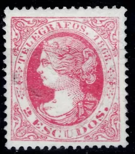 TELEGRAFOS Edifil 25 nuevo * 1868 2 esc Isabel II sello Spain Lujo - Imagen 1 de 1