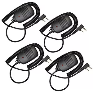 4-Pack 2 Pin Mini Speaker w/ Push-to-Talk Microphone for Kenwood TH Series Radio - Picture 1 of 12