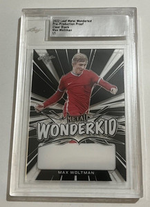 2022 Leaf Metal Wonderkid Max Woltman 1/1 Clear Black PreProduction Proof Soccer