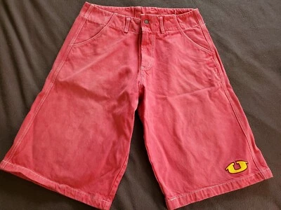 Vintage 90s Uphoria New King in Town Red Baggy Jean Shorts Mens L (34W) Hip Hop - Image 1 of 4