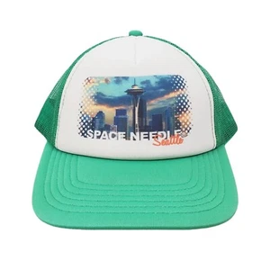 Ouray Seattle Space Needle Green White Trucker Mesh Snapback Hat NWOT Souvenir - Picture 1 of 8