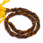 Natural Tiger Eye Gemstone Round Micro Faceted Beads 2.5 mm Strand 12.5" XY-34