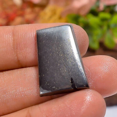 23 Ct Natural Fancy Pyrite Wire Wrapped Cabochon Pendant Supply 22X15X2mm - Image 1 of 4