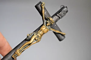 ⭐ antique crucifix ,religious wall cross,bronze Christ ⭐ - Picture 1 of 9