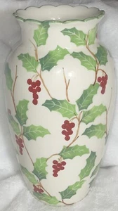 Porzellan Vase Stechpalme Beeren Weihnachten handbemalt Andrea von Sadek #16795 - Bild 1 von 5