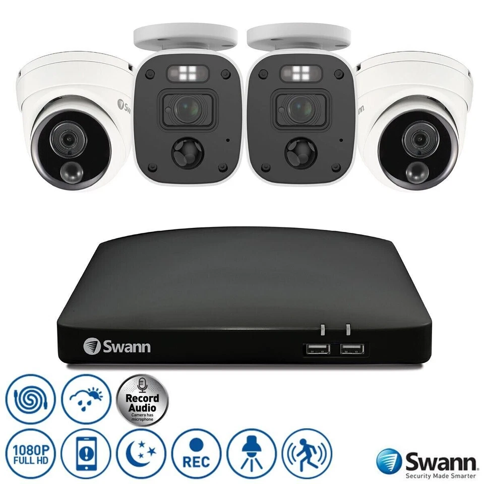 Swann DVR-4680 4-Channel 1TB DVR Recorder with Camera