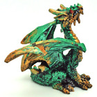 Green & Gold sitting Dragon figurine 
