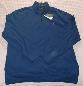 Polo Ralph Lauren Men’s Half-Zip Pullover Sweatshirt – Size XXL, Navy Blue - Picture 1 of 8