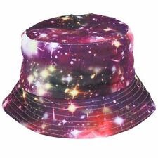 unisex/Adult/Girls/boys 100% Cotton Reversible Bucket Hat,  - Galaxy Space
