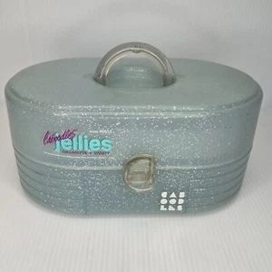 Vintage Caboodles Jellies Makeup Organizer Glitter Tote #2615 Vanity Caddy Clear - Picture 1 of 17
