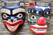 Incredibile maschera etnica da parete in legno intagliato 30 cm varianti di design