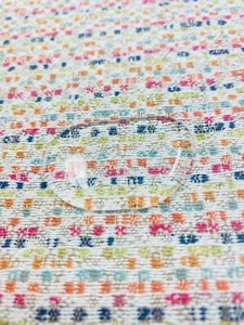 Tessuto Tappezzeria Rosa Arancione Crema Blu Navy Chartreuse MCM Impermeabile - Foto 1 di 4