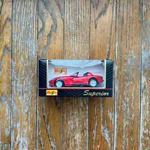 1/43 MAISTO 1996 Red DODGE VIPER RT/10 Superior Pull-Back Motorized Diecast NEW - Picture 1 of 8