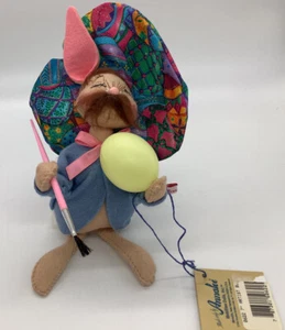 Annalee 7" Künstlerhase mit Hut, Ei und Pinsel mit Etikett 1995 0622 - Bild 1 von 6