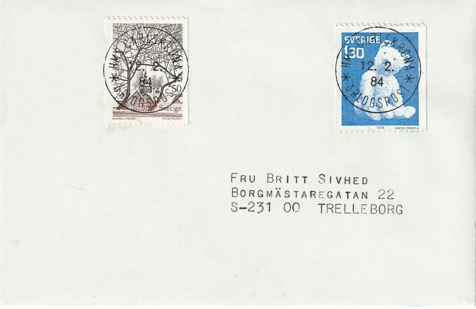 SWEDEN: Military Naval mail, cover, HMS Carlskrona  1984. - Image 1 of 1