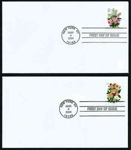 USA, SCOTT # 3836-3837, SET OF TWO FDC COVERS FLOWERS WHITE LILACS & PINK ROSES - Picture 1 of 3