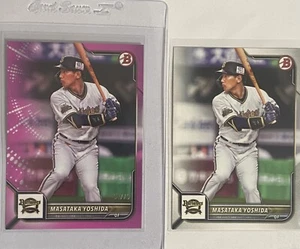Masataka Yoshida 2022 Bowman NPB #35 Fuchsia pink Parallel /75 + Base Orix - Picture 1 of 5