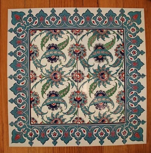 Juego de paneles de azulejos turcos Iznik Design, 16 piezas característica de pared - Splashback - combo 16 - Imagen 1 de 3