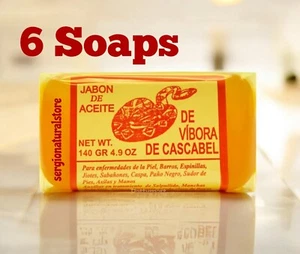 Jabon de Vibora de Cascabel Oil Soap Bars Skin Care Acne Pimples (6 Soaps) - Picture 1 of 5