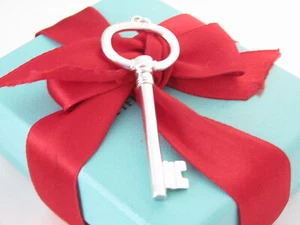 Tiffany & Co Silver Large Oval 2" Key Pendant Charm - Picture 1 of 5