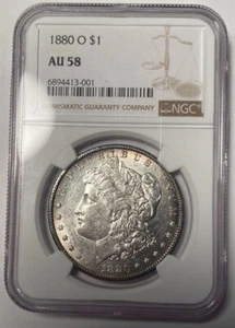 1880-O Morgan Silver Dollar NGC AU58 Better Date - Picture 1 of 4
