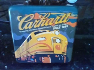 Carhartt Empty Tin Box Collectible 5” x 5” x 1.5” Metal Tin Square Storage Box - Picture 1 of 1