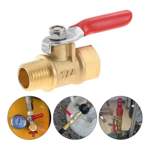 1Pack 1/4" Heavy Duty Air Compressor Brass Ball Valve Shut Off Switch - Picture 1 of 9