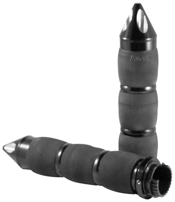 Avon Heated Metric Cruiser Grips - Custom Contour - Black Anodized Motorcycle - Image 1 of 4