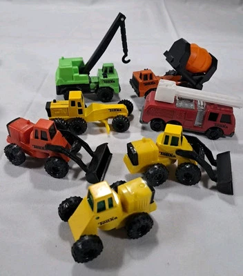 Vtg Lot (7) Tonka Truck Toys McDonalds Happy Meal 90s Tractors Cement Fire - Image 1 of 4