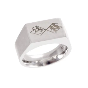 1968-1972 Corvette C3 Emblem Flat Top Brushed Stainless Steel Ring Size 10 - Picture 1 of 1