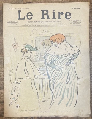 Le Rire Magazine - January 9, 1897 - Toulouse-Lautrec Cvr Lithograph - Complete - Image 1 of 4