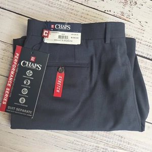 New Chaps Pants 38x29 Navy Performance Series Suit Separates Stretch No Wrinkle - Picture 1 of 11