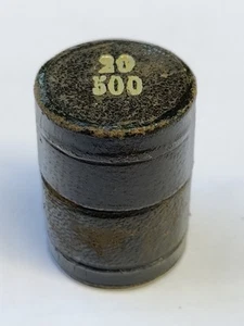 PORTE LOUIS D'OR TUBE EN LAITON GAINES Cuir Noir 20 Franc/500 Époque NapoléonIII - Imagen 1 de 9