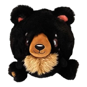 Squishable Black Bear Fluffy Round Ball Plush Stuffed - Picture 1 of 5