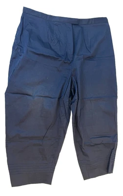 Larry Levine Woman Navy Blue Sport Stretch Pants Size 24W - Image 1 of 4