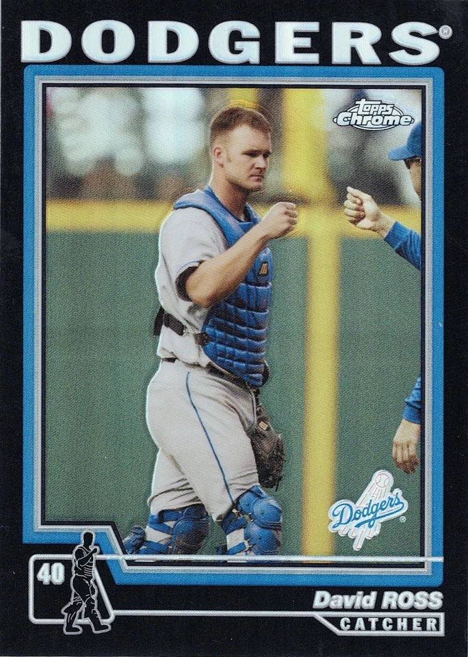2004 Topps Chrome Black Refractor #305 David Ross - Los Angeles Dodgers - Image 1 of 1