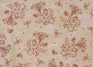 REDUCED: "In Stitches" Robin Kingsley Maywood Studios 43"x32" red mottled tan - Picture 1 of 4