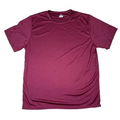 Training Mesh Stretch Gym T-shirt Athletic Tee Workout Maroon Men's Size 3XL - Image 1 of 4