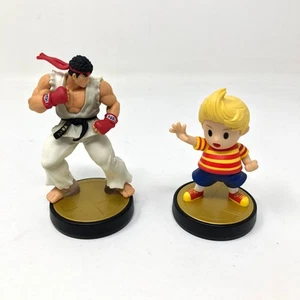 Nintendo Amiibo Lot of 2 Lucas Ryu Street Fighter Super Smash Bros Figures - Picture 1 of 7